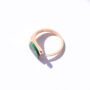 [316L鈦鋼]綠松石開口食指戒 - 玫瑰金色戒指开口可调节, 6号