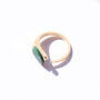[316L鈦鋼]綠松石開口食指戒 - 金色戒指开口可调节, 6号