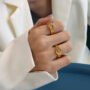 [316L鈦鋼]ins法式皮帶扣戒指 - A214 金色质感皮带扣戒指, 6号