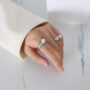 [316L鈦鋼]設計感仿珍珠戒指 - A236 钢色戒指, 6号