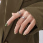 [316L鈦鋼]鏤空蜂巢設計戒指 - A274 钢色戒指, 7号