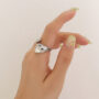 [316L鈦鋼]幾何凹痕素圈戒指 - A220 钢色戒指, 7号