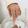 [316L鈦鋼]鏈條方形疊戴戒指 - A237 钢色戒指, 6号
