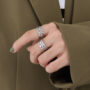 [316L鈦鋼]新款字母鏤空戒指 - A269 钢色戒指, 7号