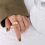 [316L鈦鋼]雕刻花形印記戒指 - A270 金色戒指, 6号