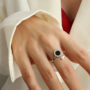 [316L鈦鋼]羅馬數字貝殼戒指 - A036 钢色罗马数字锆石戒指, 开口可调节