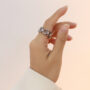 [316L鈦鋼]表帶鏈酷颯戒指 - A227 钢色戒指, 7号