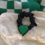 綠色系愛心方塊髪圈 - 绿色爱心拼色发圈