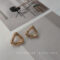 [925銀針]三角幾何彎耳環 - A-504金色