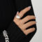 [316L鈦鋼]六邊形蜂窩戒指 - 钢色蜂窝网状戒指, 7号