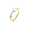 [銅]韓系愛心鑲鑽戒指 - 黄金色爱心戒指（黄金色）, 开口可调节