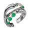 [925純銀]復古珍珠多層戒指 - 绿色
