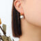 [316鈦鋼]高級感珍珠耳墜耳環 - F369仿灰珍珠耳环金色