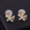 矽膠[蚊香盤]銅--簡約海星珍珠耳環 - 无耳洞。蚊香盘耳夹。D214
