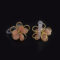 [蚊香盤]銅--森系小清新花朵滴油耳環 - 无耳洞。透明耳夹。N606-1