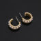 [蚊香盤]銅--冷淡風氣質鋯石耳環 - 有耳洞。银针。锆石款B509