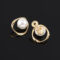[蚊香盤]銅--法式珍珠幾何耳環 - 无耳洞。蚊香盘耳夹。B416