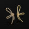 [蚊香盤]銅--氣質蝴蝶結金屬耳環 - 有耳洞。银针。E307