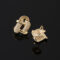 [蚊香盤]銅--小眾設計菱形鋯石耳環 - 无耳洞。蚊香盘耳夹。B208