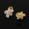 [蚊香盤]銅--櫻花天然貝殼耳環 - 无耳洞。蚊香盘耳夹。贝壳樱花