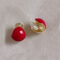 [蚊香盤]銅--港風復古紅色小球耳夾 - 无耳洞。蚊香盘耳夹。H204
