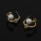 [蚊香盤]銅--小眾愛心鋯石珍珠耳環 - 有耳洞。银针。F601