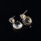 [蚊香盤]銅--簡約方形透明水晶耳環 - 有耳洞。银针。A411