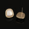 [蚊香盤]銅--小香風馬貝珍珠耳環 - 有耳洞。银针。E205