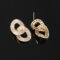 [蚊香盤]銅--冷淡風鏈條款鋯石耳圈 - 有耳洞。银针。C305-1