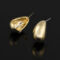 [蚊香盤]銅--歐美金屬水滴耳環 - 有耳洞。银针。金色。G409