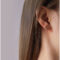 [316L鈦鋼]可愛桃心珠珠項鏈耳釘 - F320 玫瑰金色耳钉一对