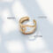 [316L鈦鋼]設計感幾何鏈條扭轉戒指 - 金色戒指, 6号