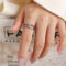 [316L鈦鋼]個性高級雙層竹節戒指 - A212 钢色戒指（开口不可调节）, 7号