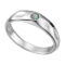 [925純銀]綠色寶石設計戒指 - 绿色