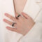 [316L鈦鋼]幾何形狀滴膠元素戒指 - A242钢色戒指, 6号