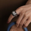 [316L鈦鋼]打造異形質感個性戒指 - 钢色戒指, 5号
