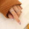 [316L鈦鋼]ins方形鏤空開口戒指 - A312钢色方形开口戒指（开口可调节）, 7号
