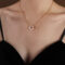 [316L鈦鋼]復古圓環珍珠項鏈 - P818(1)淡水珍珠款/金色/项链40+5cm