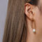 [316L鈦鋼]珍珠米珠鏈雙層流蘇耳環 - 金色双层耳环一对