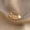 [銅]交叉格子珍珠鋯石戒指 - J247金, 开口可调节