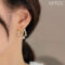 [925銀針]U形設計珍珠耳環 - 耳钉