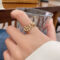[鍍銀]愛心小眾設計感戒指 - J323 金色（7号开）, 开口可调节