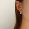 [316L鈦鋼]小眾C型顯瘦圓臉耳環 - F430钢色小众耳饰一对