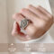 [鍍銀]誇張復古設計感戒指 - 571 钟表（8号开）, 开口可调节
