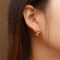 [316L鈦鋼]復古圓珠拼接C型耳環 - 钢色耳环一对