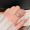 [🇰🇷韓.代工]小衆設計锆石戒指 - 镀金-几何锆石开口戒指