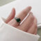 [鍍銀]復古設計鋯石戒指 - 656 绿色（7号开）, 开口可调节