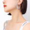 [316L鈦鋼]輕奢設計紐紋空心耳環 - F255 钢色中款耳环