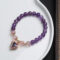 [紫水晶+草莓晶]8mm海洋之心手鏈 - A1 紫水晶 海洋之心