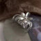 復古金屬玫瑰鯊魚夾EQN-1931 - 银色冷淡风花朵抓夹